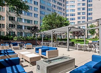 Cushy Outdoor Fire Place with Seating